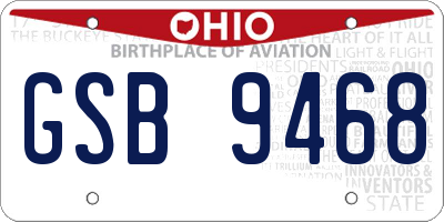 OH license plate GSB9468