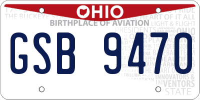 OH license plate GSB9470