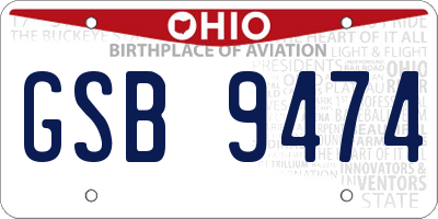 OH license plate GSB9474