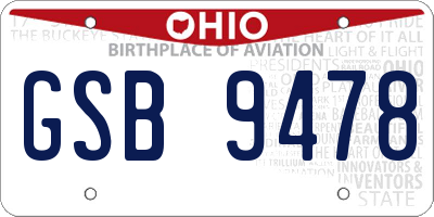 OH license plate GSB9478