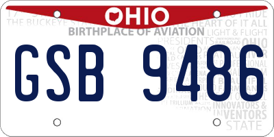 OH license plate GSB9486