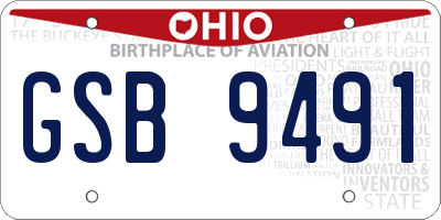 OH license plate GSB9491