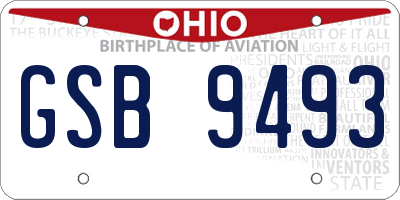 OH license plate GSB9493