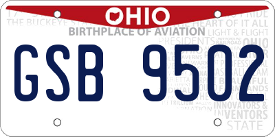 OH license plate GSB9502