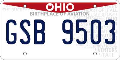 OH license plate GSB9503