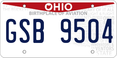 OH license plate GSB9504