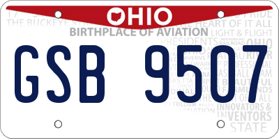 OH license plate GSB9507
