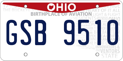 OH license plate GSB9510