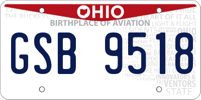 OH license plate GSB9518