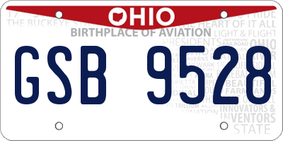 OH license plate GSB9528