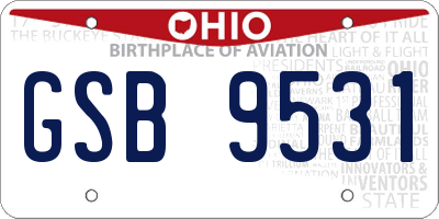 OH license plate GSB9531