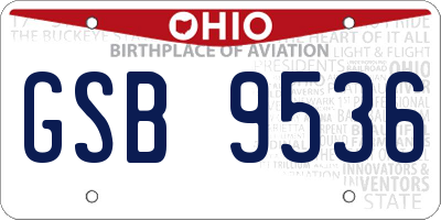 OH license plate GSB9536