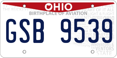 OH license plate GSB9539