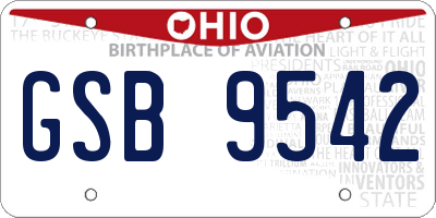 OH license plate GSB9542
