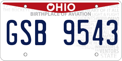 OH license plate GSB9543