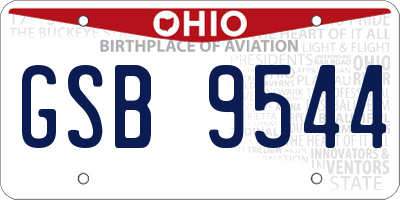OH license plate GSB9544