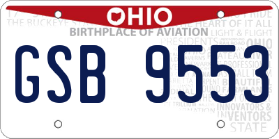 OH license plate GSB9553