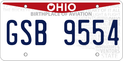 OH license plate GSB9554
