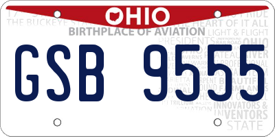 OH license plate GSB9555