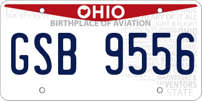 OH license plate GSB9556