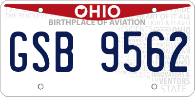 OH license plate GSB9562
