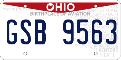 OH license plate GSB9563