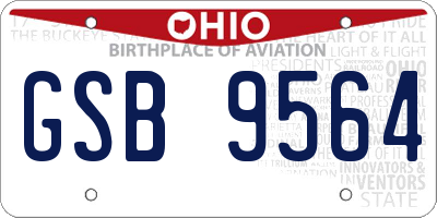 OH license plate GSB9564