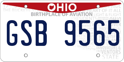 OH license plate GSB9565