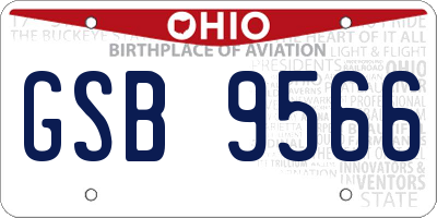 OH license plate GSB9566