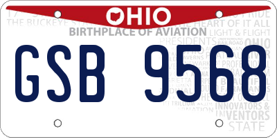 OH license plate GSB9568