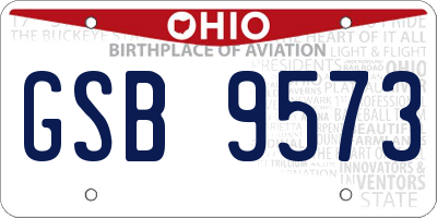 OH license plate GSB9573