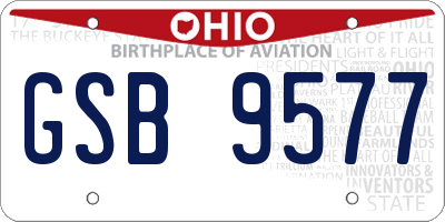 OH license plate GSB9577