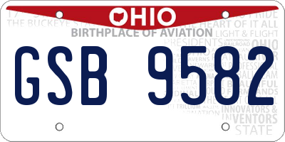 OH license plate GSB9582