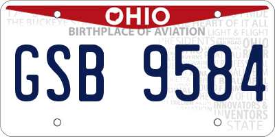 OH license plate GSB9584