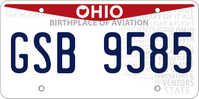 OH license plate GSB9585