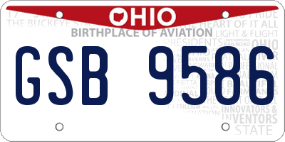 OH license plate GSB9586