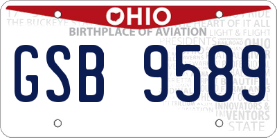 OH license plate GSB9589