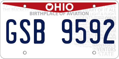 OH license plate GSB9592