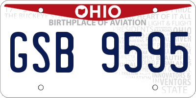 OH license plate GSB9595