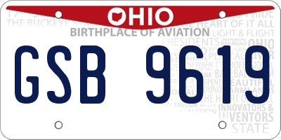 OH license plate GSB9619