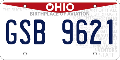 OH license plate GSB9621