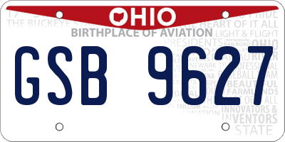 OH license plate GSB9627