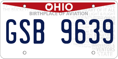 OH license plate GSB9639