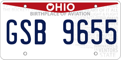 OH license plate GSB9655
