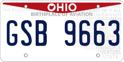 OH license plate GSB9663