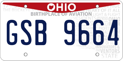 OH license plate GSB9664