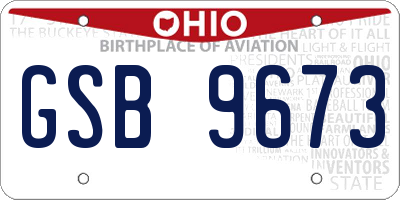 OH license plate GSB9673