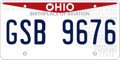 OH license plate GSB9676