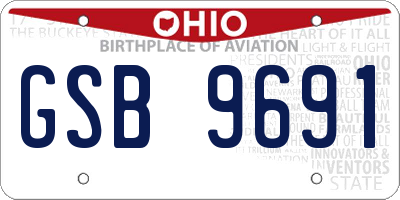 OH license plate GSB9691
