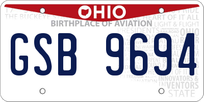 OH license plate GSB9694